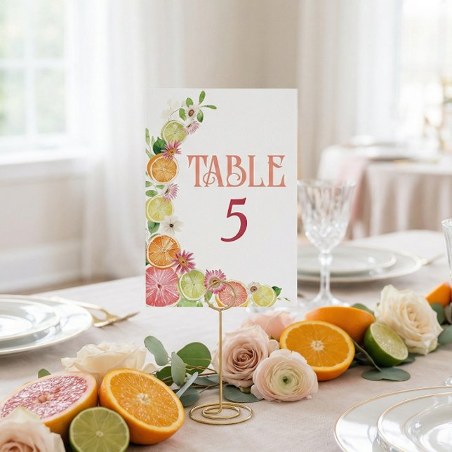 Numeração De Mesa Citrus Main Squeeze Bridal Shower Table Number (Criador carregado)
