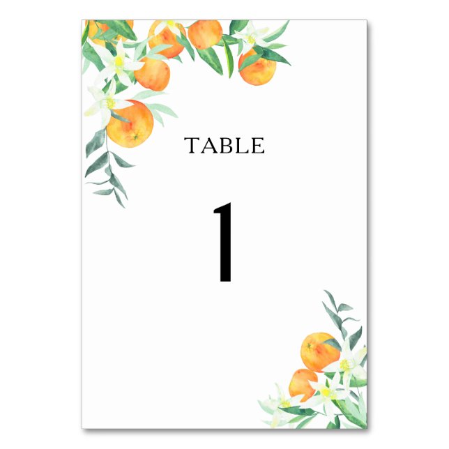 Numeração De Mesa Citrus oranges - número da mesa de casamento (Frente)