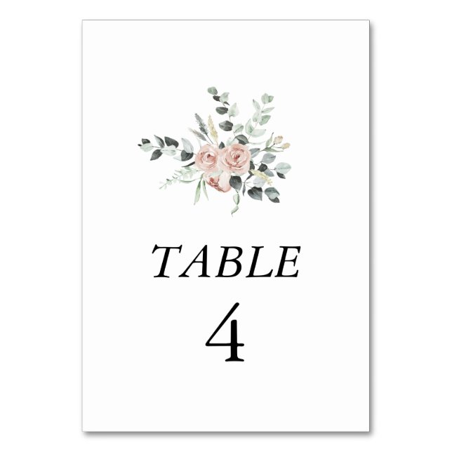 Numeração De Mesa Classic Dusty Rose Floral Wedding (Frente)