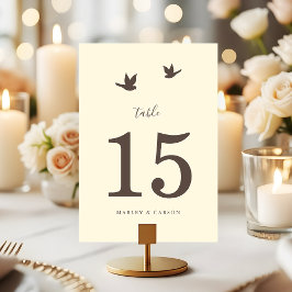 Numeração De Mesa Classic Elegant Love Birds Ivory Wedding