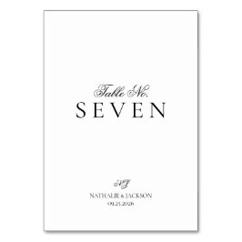 Numeração De Mesa Classic Elegant Script Wedding