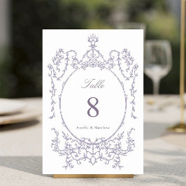 Numeração De Mesa Classic Floral Garden Frame Lavender Wedding