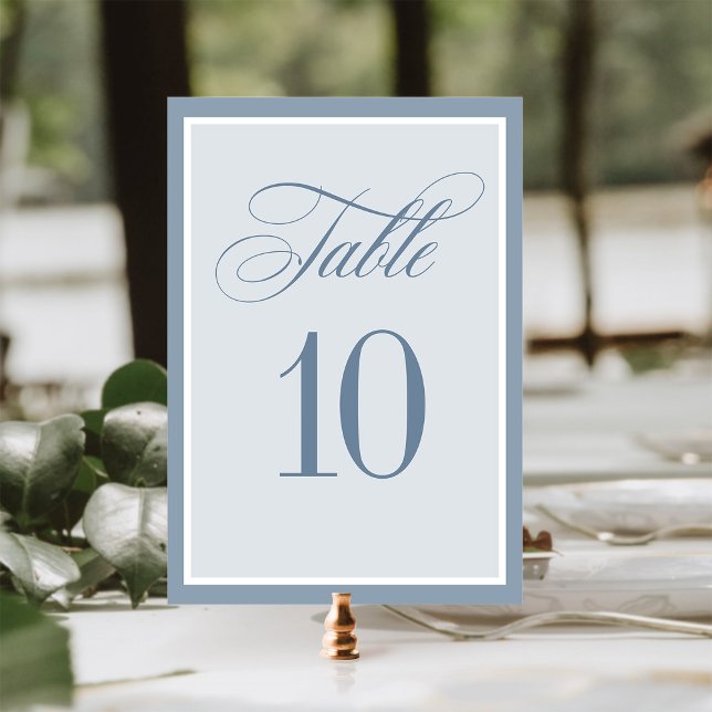 Numeração De Mesa Classic Luxe | Elegant Dusty Blue Wedding (Criador carregado)