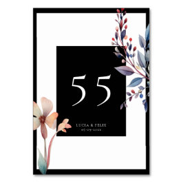 Numeração De Mesa Clássica Azul Deixa Casamento Negro