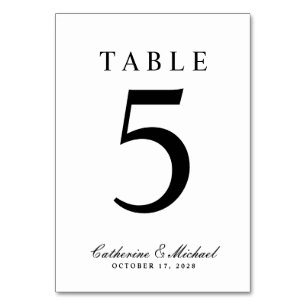 Numeração De Mesa Clássico Absoluto Casamento Preto e Branco Dupla F
