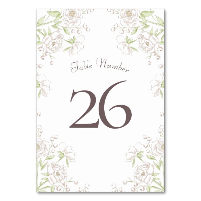 Numeração De Mesa Clássico Casamento Rosa Branca (Verso)