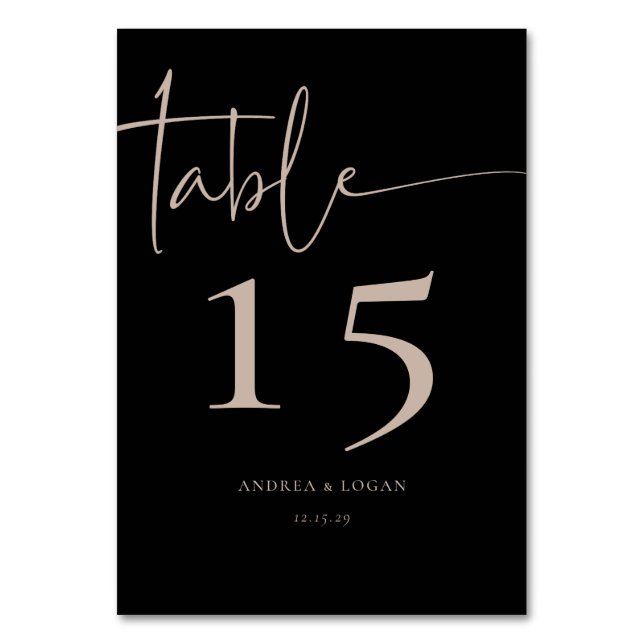 Numeração De Mesa Clássico Elegante Minimalista Moderno (Frente)