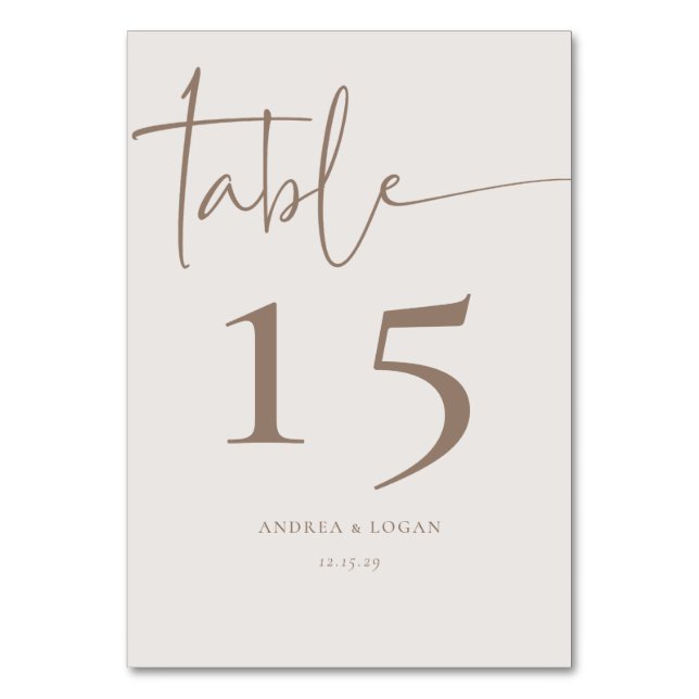 Numeração De Mesa Clássico Elegante Minimalista Moderno (Frente)