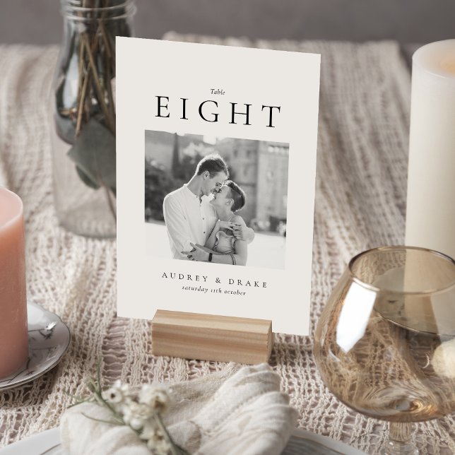 Numeração De Mesa Clean Modern Wedding Photo (Criador carregado)