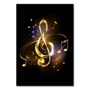 Numeração De Mesa Clef de Sol de Música Dourado