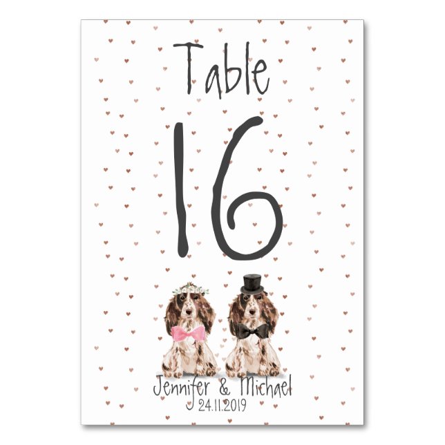Numeração De Mesa Cocker Spaniel Cão de Estimação (Frente)