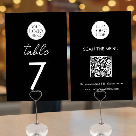 Numeração De Mesa Código QR do Logotipo da Empresa Menu Moderno Mini