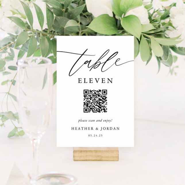 Numeração De Mesa Código QR Rustic Wedding (Criador carregado)