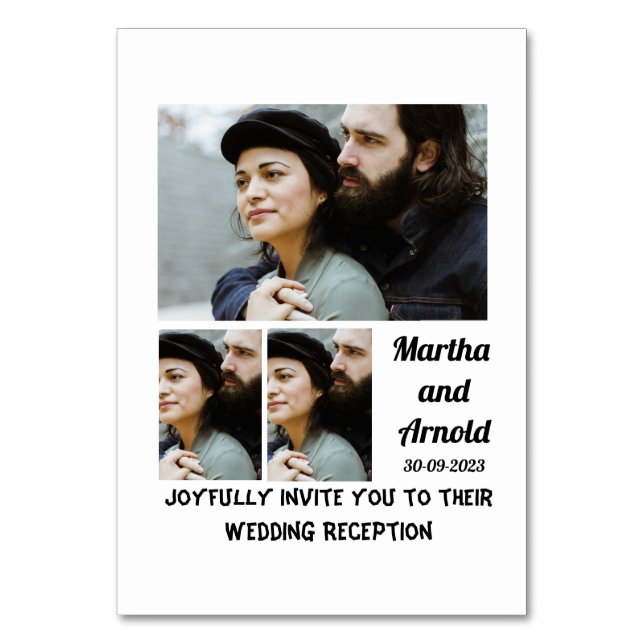 Numeração De Mesa Colagem de Fotografias personalizada da recepção d (Frente)