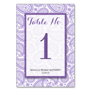 Numeração De Mesa Coleção de Casamentos de Paisley Moderno - Roxo