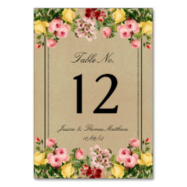 Numeração De Mesa Coleção de Casamentos Florais Elegante Vintage