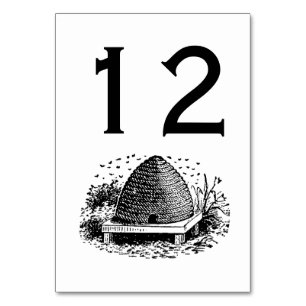 Numeração De Mesa Colmeia e Abelhas #1 Heráldica Vintage