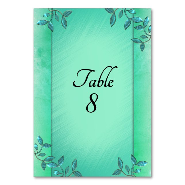 Numeração De Mesa Colunas Verde Mar Elegantes (Frente)