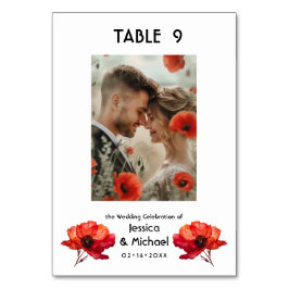 Numeração De Mesa Com a foto Escarlet Elegância Petal