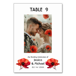 Numeração De Mesa Com a foto Escarlet Elegância Petal