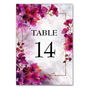 Numeração De Mesa 💍 Com Encantamento Fuchsia: Aquarela