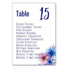 Numeração De Mesa 💍 com lista de convidados Pastel Whispers Meadows