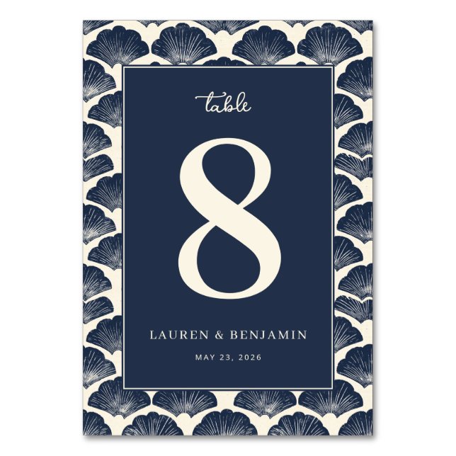 Numeração De Mesa Concha de Mar Azul Serena (Frente)