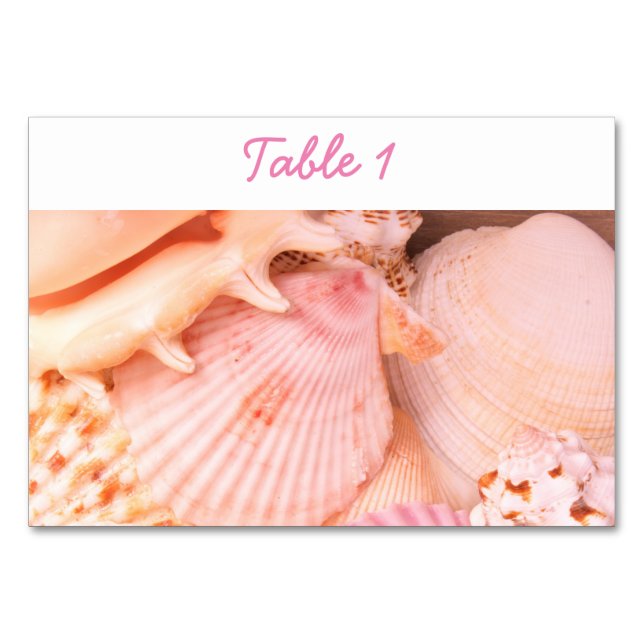 Numeração De Mesa Conchas rosa (Frente)