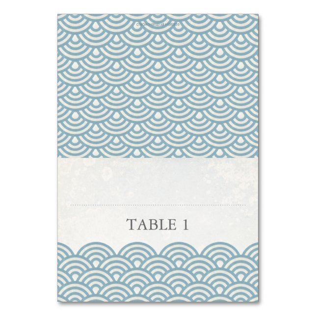 Numeração De Mesa Configuração da placa de lugar dobrável Seigaiha j (Frente)