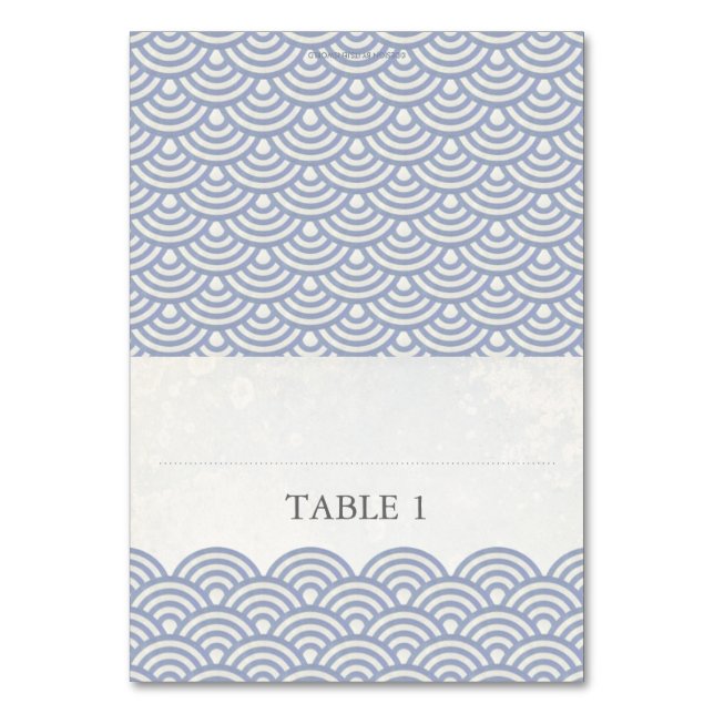 Numeração De Mesa Configuração da placa de lugar dobrável Seigaiha j (Frente)