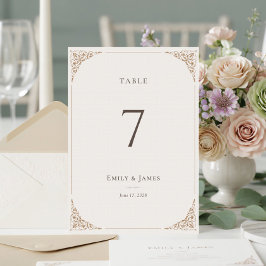 Numeração De Mesa Conjunto de Casamento Garça Francesa Romântica