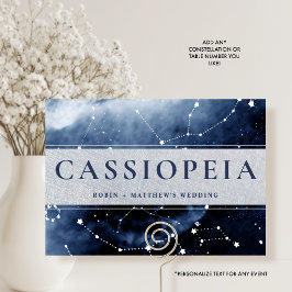 Numeração De Mesa Constelação Cassiopeia (ou Outra) Azul, Prata