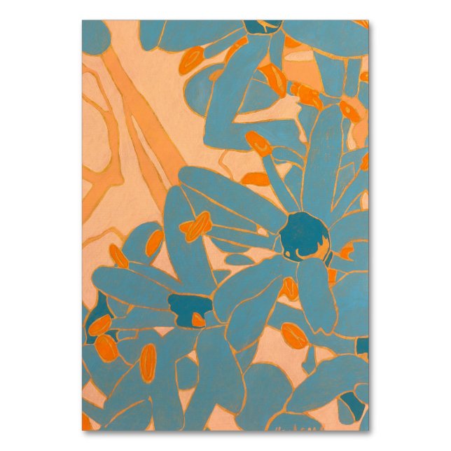 Numeração De Mesa Contemporary Leaf Design in Peach  (Frente)