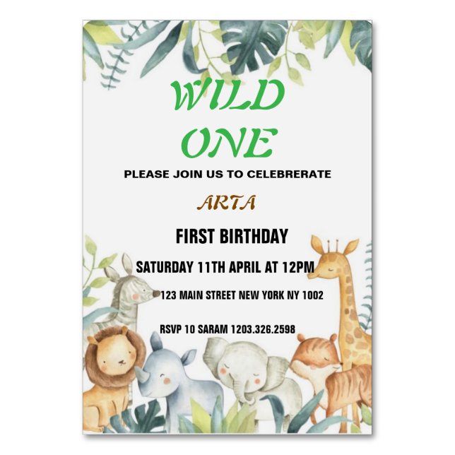 Numeração De Mesa Convite de Aniversário (Frente)