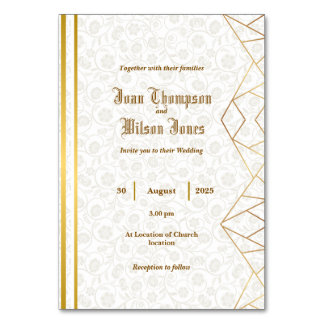 Numeração De Mesa Convite dobrado