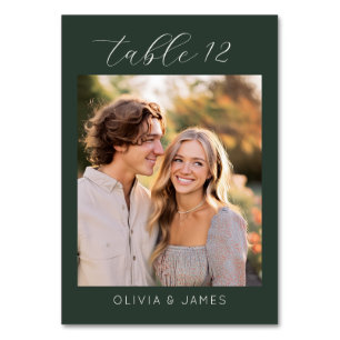 Numeração De Mesa Convite Minimalista Verde Escuro Foto