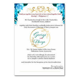 Numeração De Mesa Convite para casamento - Design Floral Indiano