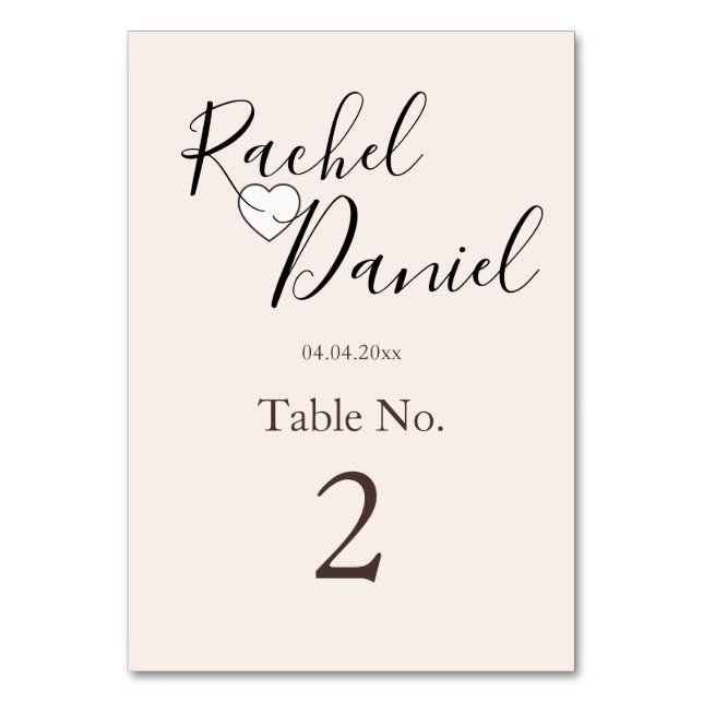 Numeração De Mesa Convite para casamento moderno (Frente)