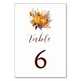 Numeração De Mesa Convite para Pumpkin de Casamento de outono minima