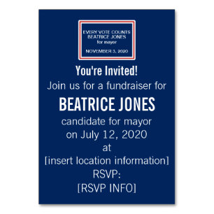 Numeração De Mesa Convite vermelho e branco do Fundraiser da