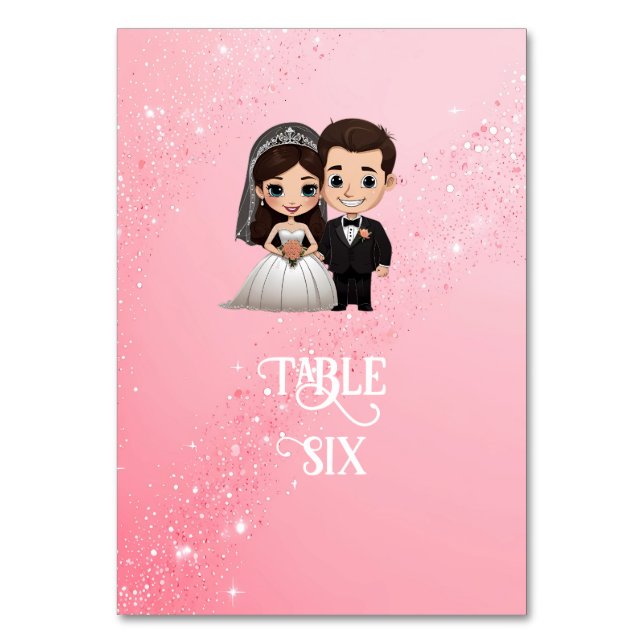 Numeração De Mesa Convites de Casamento Rosa com Sparkles Diamond (Verso)