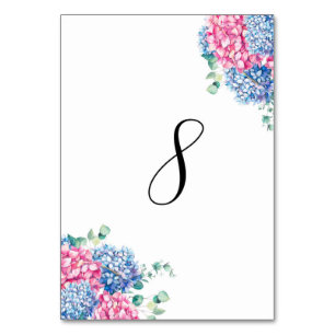 Numeração De Mesa Cor da Água, Rosa e Azul, Mesa 8