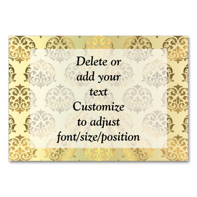 Numeração De Mesa cor damasco Dourada (Frente)