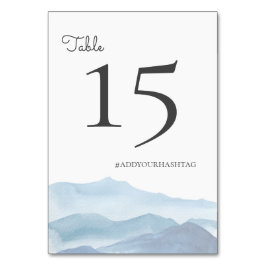 Numeração De Mesa Cor de Água Azul Moderna com Hashtag