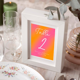 Numeração De Mesa Cor-de-rosa com escrita personalizada