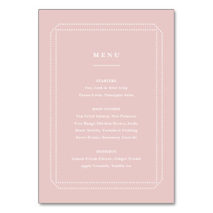 Numeração De Mesa Cor-de-rosa do menu clássico, recepção de casament