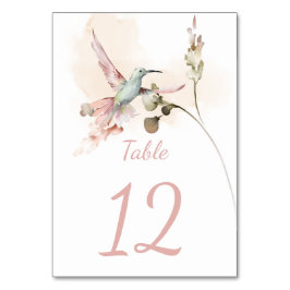 Numeração De Mesa Cor Floral do Hummingbird Rosa e Verde