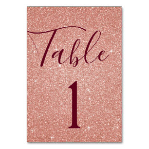 Numeração De Mesa Cora cor-de-rosa - o número Dourado cor-de-rosa d