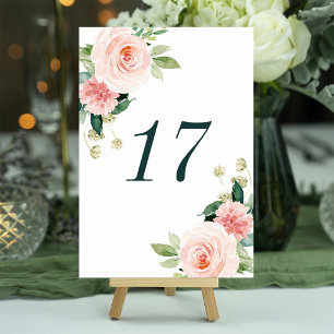 Numeração De Mesa Cora o número floral da mesa do casamento da flor