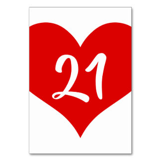 Numeração De Mesa Coração Numerado Vermelho